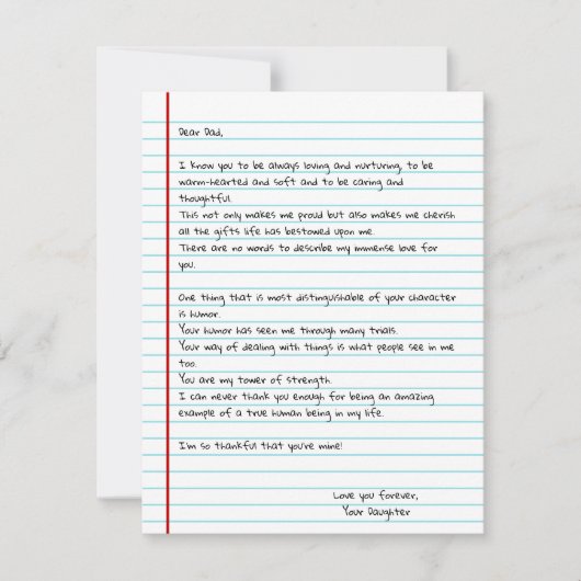 Funny Write Letter To Dad for Father's Day Card (正面)