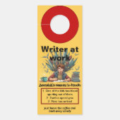 Funny writer at work Door Hanger ドアノブサイン (正面)