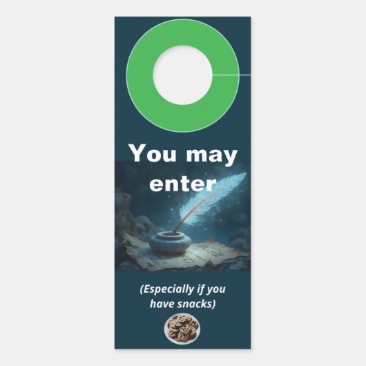 Funny writer at work Door Hanger ドアノブサイン (裏面)