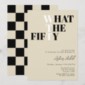 Funny WTF Adult 50th Birthday  招待状 (正面/裏面)