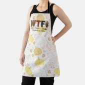 Funny WTF Wine Turkey Family Thanksgiving エプロン (インサイチュ)
