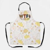 Funny WTF Wine Turkey Family Thanksgiving エプロン (正面)
