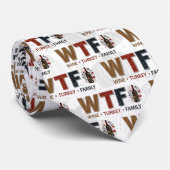 Funny WTF Wine Turkey Family Thanksgiving ネクタイ (ロール)
