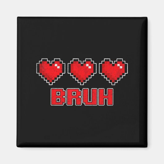Funny Xel Hearts Gamer Bruh, Valentines Video Game マグネット (正面)