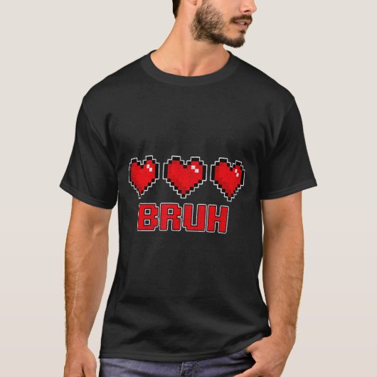 Funny Xel Hearts Gamer Bruh, Valentines Video Game Tシャツ (正面)