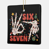 Funny Xmas 67 Skeleton Hand Six Seven Christmas  セラミックオーナメント (左)