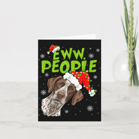 Funny Xmas Ew People Gsp Dogs Lover Pajamas Men Wo カード (正面)
