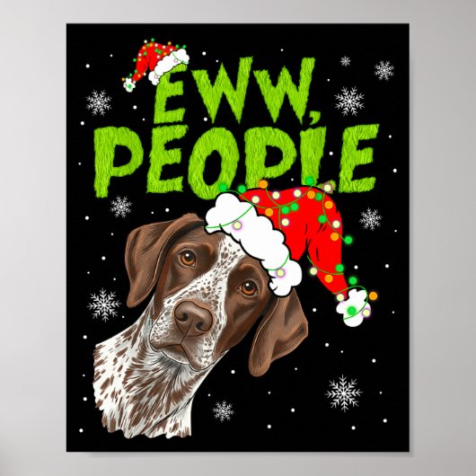 Funny Xmas Ew People Gsp Dogs Lover Pajamas Men Wo ポスター (正面)
