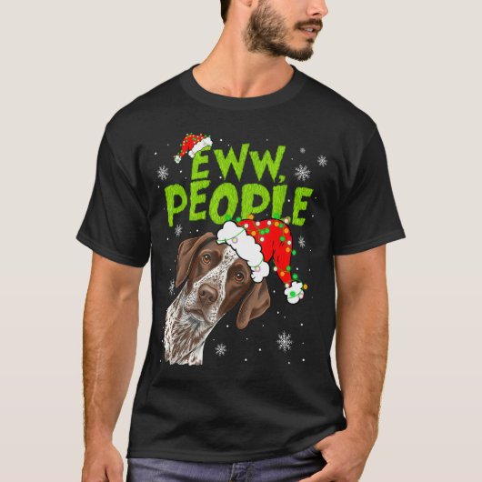 Funny Xmas Ew People Gsp Dogs Lover Pajamas Men Wo Tシャツ (正面)
