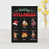Funny Xmas Holiday Christmas Syllables Reading Tea カード (黄色い花)