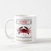 Funny Xmas Lighting Crab Lovers Ugly Christmas Swe コーヒーマグカップ (左)