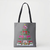 Funny Xmas Lighting Sewing Machine Christmas Tree トートバッグ (正面)