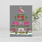 Funny Xmas Lighting Sewing Machine Christmas Tree 招待状 (スタンド正面)