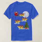 Funny Xmas Lighting Tree Santa Riding Puffer Fish  Tシャツ (デザイン正面)