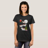 Funny Xmas Lighting Tree Santa Riding Tシャツ (正面フル)