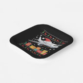 Funny Xmas Lighting Tree Santa Ugly Airplane  ペーパープレート (傾斜あり)