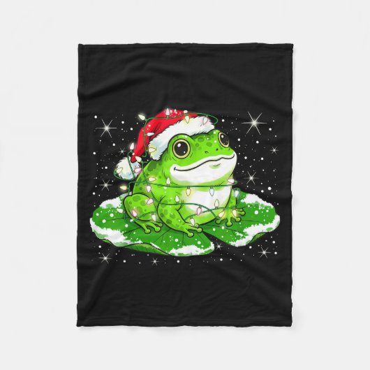 Funny Xmas Lights Frog Cute Toad Frogs Women Men K フリースブランケット (正面)