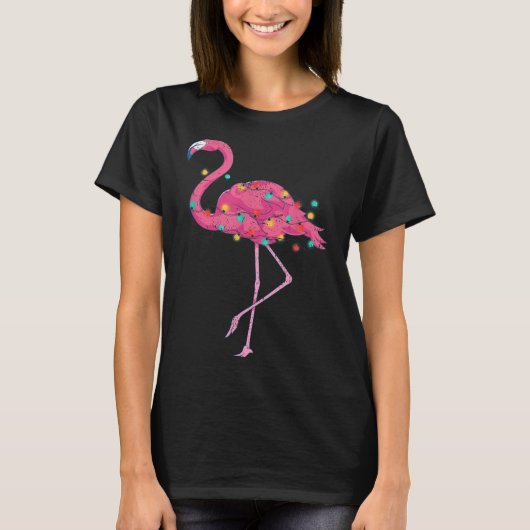 Funny Xmas Lights Nk Flamingo Trocal Christmas In Tシャツ (正面)