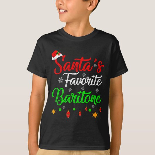 Funny Xmas Santas Favorite Baritone Christmas Tシャツ (正面)