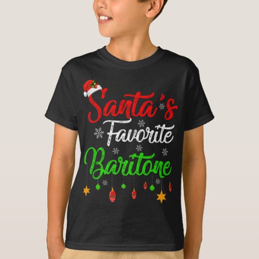 Funny Xmas Santas Favorite Baritone Christmas T Sh Tシャツ (正面)