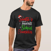 Funny Xmas Santa's Favorite School Counselor Chris Tシャツ (正面)