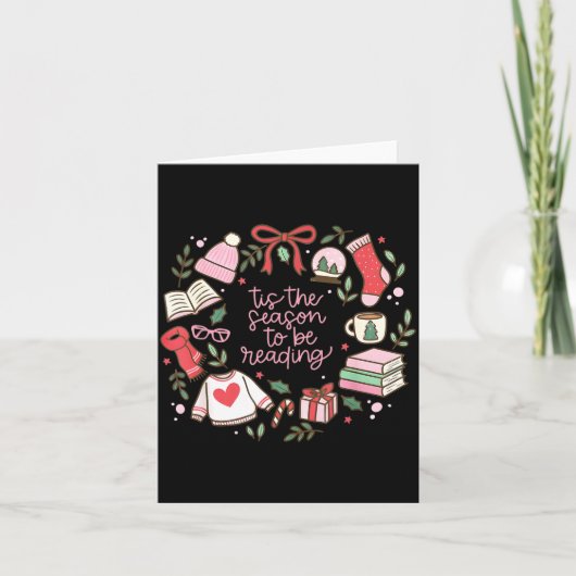 Funny Xmas Tis The Season To Be Reading Books Paja カード (正面)