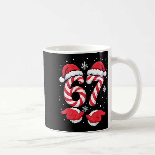 Funny Xmas Viral 67 Candy Canes Santa Funny Holida コーヒーマグカップ (右)