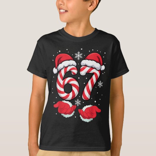 Funny Xmas Viral 67 Candy Canes Santa Funny Holida Tシャツ (正面)