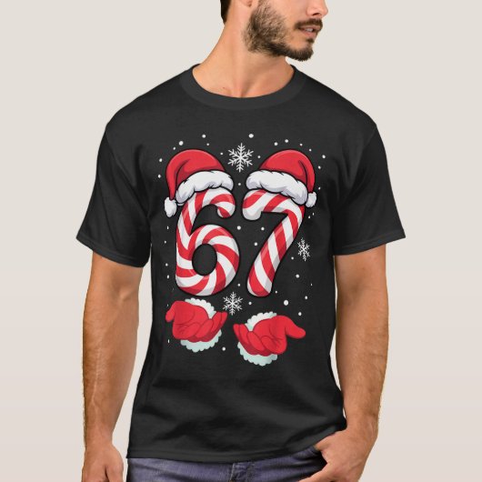 Funny Xmas Viral 67 Candy Canes Santa Funny Holida Tシャツ (正面)