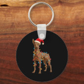 Funny Xoloitzcuintli Christmas Graphic Dog Lights  キーホルダー (正面)