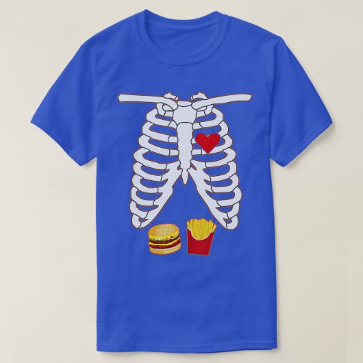 Funny XRay Skeleton Burger Fries Gift Tシャツ (デザイン正面)