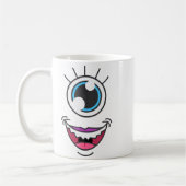 Funny Y Monster Eyeball Face Halloween コーヒーマグカップ (左)