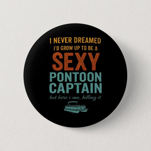 Funny Y Pontoon Captain Tee Funny Lake Boating Gif 缶バッジ (正面)