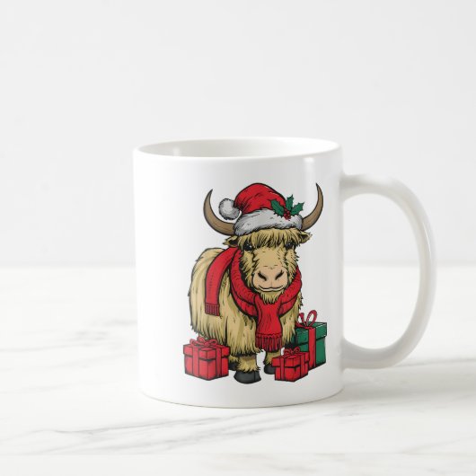 Funny Yak Lover Xmas Holiday Santa Yak Christmas コーヒーマグカップ (右)