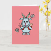 Funny Yami Kawaii Merry Krampus Holiday Card カード (黄色い花)