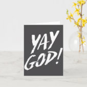 Funny Yay God Graphic Jesus Christian Religion Gif カード (黄色い花)