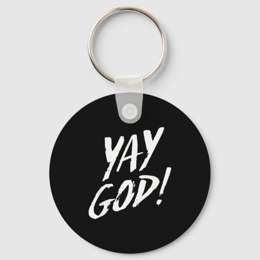 Funny Yay God Graphic Jesus Christian Religion Gif キーホルダー (正面)