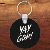Funny Yay God Graphic Jesus Christian Religion Gif キーホルダー (正面)