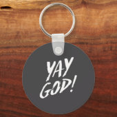 Funny Yay God Graphic Jesus Christian Religion Gif キーホルダー (正面)