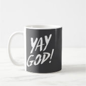 Funny Yay God Graphic Jesus Christian Religion Gif コーヒーマグカップ (左)