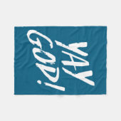 Funny Yay God Graphic Jesus Christian Religion Gif フリースブランケット (正面(横))