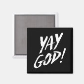 Funny Yay God Graphic Jesus Christian Religion Gif マグネット (正面/裏面)