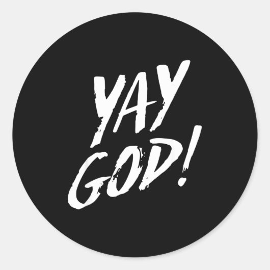Funny Yay God Graphic Jesus Christian Religion Gif ラウンドシール (正面)