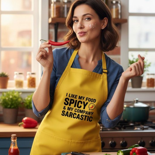 Funny Yellow Apron - Spicy Food & Sarcastic  スタンダードエプロン