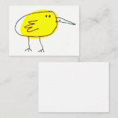Funny Yellow Bird Doodle  ノートカード (正面/裏面)