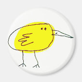 Funny Yellow Bird Doodle  マグネット (正面)