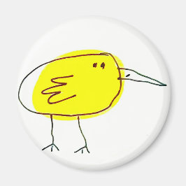 Funny Yellow Bird Doodle  マグネット
