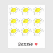 Funny Yellow Bird Doodle Custom-Cut Vinyl Stickers シール (シート)