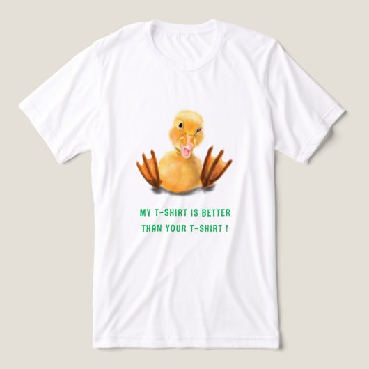 Funny Yellow Duck and Catchy Text トライブレンドＴシャツ (デザイン正面)