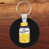 Funny Yellow Duck Anti Depressant Jar Zoo Boys Gir キーホルダー (正面)